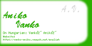 aniko vanko business card